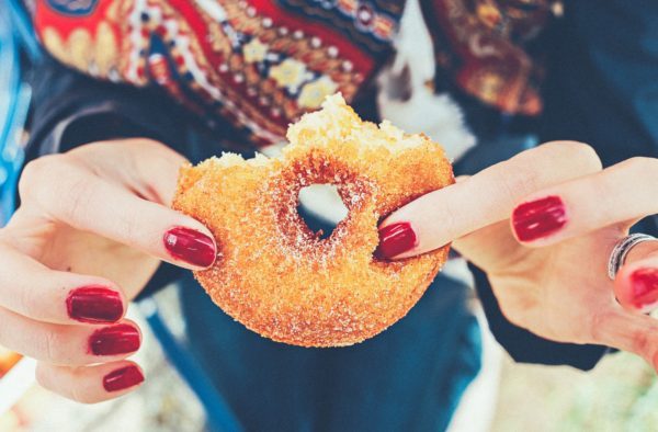 donut in hands