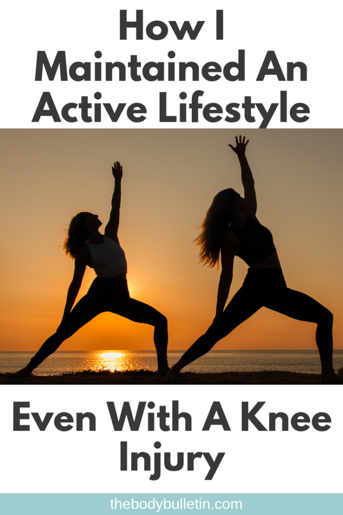 Depending on how injured you are doesn't mean you must be sedentary...  How I stayed active every with a knee injury...  Through my practice, I found little and not so little areas of tightness and restriction I wouldn’t have found otherwise