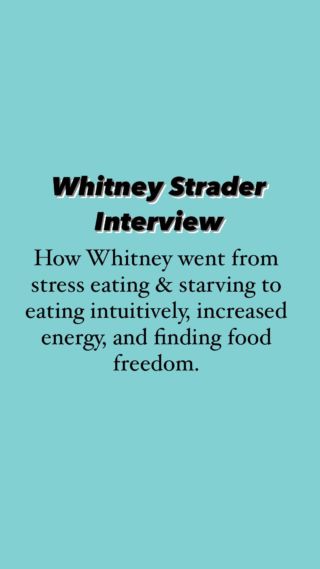Whitney’s story, from stress eating and starving to eating intuitively, increased energy, and finding food freedom here’s how…

I want to introduce you to the amazing Whitney Strader.

She is a 30-year-old occupational therapy assistant and mom of two who realized she was stuck in a cycle of emotional eating. She knew she wanted to become a healthier version of herself to set an example for her two active boys.

“I was always starving, always hangry and counting down to the next meal and justifying if I can eat this tonight, I’ll work out a little harder.”

She was struggling with…
Low energy
Stress eating
Afternoon crashes 

The biggest challenge was that she wanted to lose weight and feel good about her body but found herself falling off track every weekend and wanted a sustainable way to reach her goals. 

Whitney implemented 3 things to help restore her metabolism, energy, and find food freedom.

Like a lot of women, she knew she wanted to change, but lacked the systems and proper nutrition knowledge to piece it together for her situation…

…but always seeing food as a way to soothe her emotions left her feeling uncertain about how to break these habits.

After learning how to create a healthy relationship with food, building sustainable habits and learning that food and emotions are unrelated, Whitney is happier than ever going into her 30s!

Now
Improved overall mood
Increased energy 
Working out because she wants to not as a punishment

If you want to learn the 3 things that Whitney did to help her go from stress eating to having more energy and finding food freedom…

…then watch this video where I interviewed her to see how she transformed her mental, emotional, and physical self.